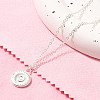 304 Stainless Steel Flat Round Coin Pendant Cable Chain Necklaces for Women STAS-Z108-02S-01-1