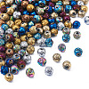 150Pcs 10 Colors Electroplated Natural Lava Rock Beads Strands G-PJ0001-03B-3