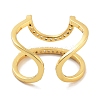 Rack Plating Brass Micro Pave Cubic Zirconia Open Cuff Rings for Women RJEW-Z059-03G-3