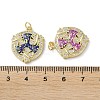 Brass Micro Pave Clear Cubic Zirconia Pendants KK-C045-28G-3