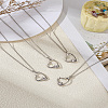 4Pcs Brass Micro Pave Cubic Zirconia Pendant Necklace for Women ZIRC-LP0001-15-1