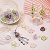70Pcs 7 Colors UV Plating Acrylic Bead Caps OACR-SP0001-60-3