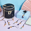 12Pcs 6 Colors Lamp Bulb with Cat Printed Alloy Mobile Straps HJEW-OC00003-5