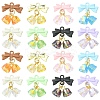 16Pcs 8 Colors Alloy & Glass Pendants PALLOY-YW00166-1