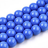Opaque Solid Color Glass Beads Strands GLAA-T032-P8mm-11-1
