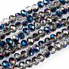 Electroplate Transparent Glass Beads Strands EGLA-A034-T6mm-Z01-3