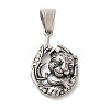 316L Stainless Steel Tibetan Style Rhinestone Pendants STAS-D096-01A-AS-1