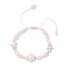 Natural Rose Quartz & Synthetic Synthetic Turquoise Beads Braided Bead Bracelets BJEW-JB13275-02-2