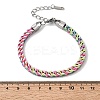 304 Stainless Steel Chain & Nylon Braided Bracelets for Women LS-BJEW-A152-01P-5
