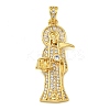 Rack Plating Brass Micro Pave Cubic Zirconia Pendants KK-Z063-09G-01-1