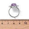 Oval Natural Amethyst Finger Rings RJEW-M063-01P-16-5