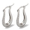 Teardrop Brass Cubic Zirconia Hoop Earrings EJEW-K247-14P-1