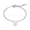 Simple Natural Rose Quartz Heart Charm Bracelets GL4728-1-2