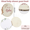 Round with Word Welcome Baby Wood Baby Shower Guest Book Alternatives for Boy or Girl DIY-WH20002-58A-2