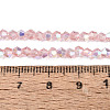 AB Color Plated Transparent Glass Beads Strands GLAA-G127-01-01D-2