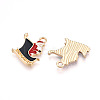 Golden Plated Alloy Enamel Pendants ENAM-T009-88-RS-2