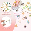 24Pcs 6 Styles Electroplate Glass with Brass Pendants PALLOY-YW00208-4