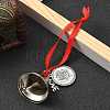 Word Love Alloy Sublimation Printing Round Ornament HJEW-JM02214-2