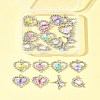 20Pcs 8 Styles Platinum Alloy Glass Pendants FIND-FS0003-78-9