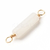 Natural White Jade Connector Charms PALLOY-JF01454-07-4