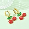 Brass & Enamel Hoop Dangle Earrings for Women EJEW-A167-20G-02-2