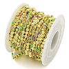 Brass Enamel Round Beaded Link Chain CHC-G022-07G-13-3