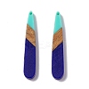 Opaque Resin & Walnut Wood Pendants RESI-M027-12B-1