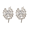 Brass Cubic Zirconia Stud Earrings Findings KK-R217-16P-1