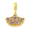 Frech Style Brass Micro Pave Cubic Zirconia Pendants KK-A232-05B-G-1