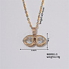 Vintage chic angel wing collarbone necklace with dazzling diamonds. HI7354-2-1