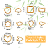 20Pcs 10 Style 304 Stainless Steel Linking Rings STAS-UN0045-29-4
