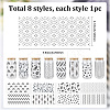 8Pcs 8 Styles PVC Plastic Waterproof Decorative Sticker Labels DIY-SP0004-93A-2