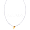 Imitation Pearl with Stainless Steel Pendants Necklaces NJEW-LP0001-51V-G-1