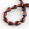 Teardrop Spray Painted Glass Beads Strands DGLA-R042-21-2