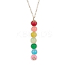 Colorful Glass Round Beaded Pendant Necklaces NJEW-JN04581-01-1