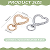 8Pcs 2 Colors Heart Alloy Swivel Clasps FIND-LP0004-44-2