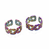 Ribbon Braided Shape Cuff Rings RJEW-N038-019-1