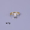 Teardrop 304 Stainless Steel with Clear Cubic Zirconia Finger Rings for Women FS-WG6614B-02-5