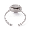 Non-Tarnish 304 Stainless Steel Cuff Rings Components STAS-F274-04B-2