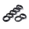 Natural Black Larvikite Plain Band Ring G-N0326-99C-1