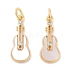 Brass Micro Pave Clear Cubic Zirconia Pendants KK-B102-21G-1