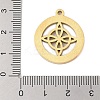 Preserved Fresh Flower 304 Stainless Steel Rhinestone Pendants STAS-S139-01G-07-3