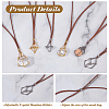 6Pcs 6 Styles Brass Bar Connected Macrame Pouch Empty Stone Holder Pendant Necklace Making NJEW-DC00005-4