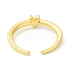 Clear Cubic Zirconia Initial Letter Open Cuff Ring RJEW-H120-09G-Y-3