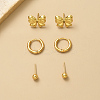 3 Pairs Sweet Bowknot Brass Earring Sets LE1434-2