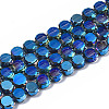 Electroplate Transparent Glass Beads Strands EGLA-Q125-001-2