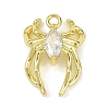 Brass Pave Clear Cubic Zirconia Pendants KK-L238-02G-1