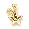Brass Micro Pave Cubic Zirconia Charms KK-G444-02G-05-2