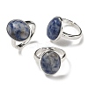 Natural & Synthetic Gemstone Oval Adjustable Rings RJEW-K371-07S-2