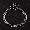 Tarnish Resistant Flower 304 Stainless Steel Double Link Chain Bracelets LS-BJEW-K064-P-1
